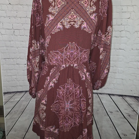 Free People "Girl Talk" Printed Tunic Top Size M - Picture 4 of 6